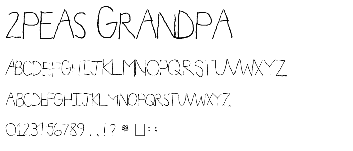 2Peas Grandpa font